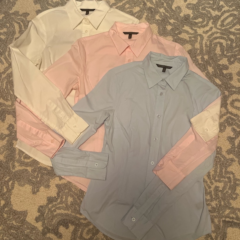 Women’s Victoria’s Secret Long sleeve button-down shirts, two total, Medium